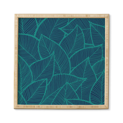 Arcturus Blue Green Leaves Framed Wall Art
