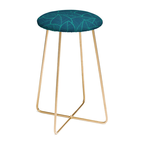 Arcturus Blue Green Leaves Counter Stool