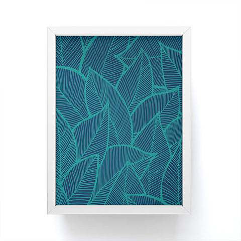 Arcturus Blue Green Leaves Framed Mini Art Print