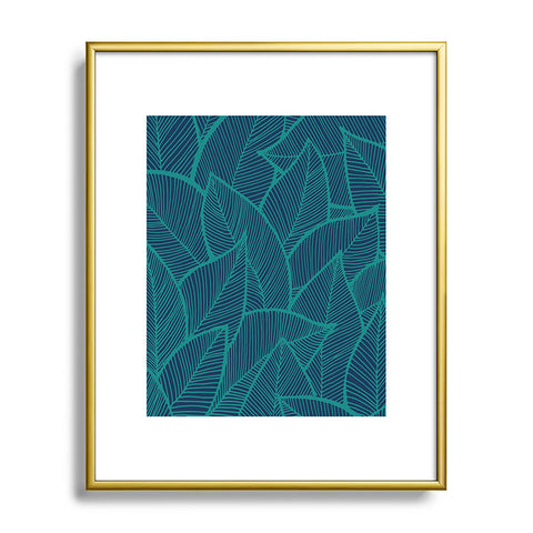 Arcturus Blue Green Leaves Metal Framed Art Print