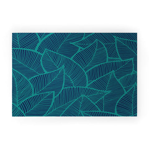 Arcturus Blue Green Leaves Welcome Mat