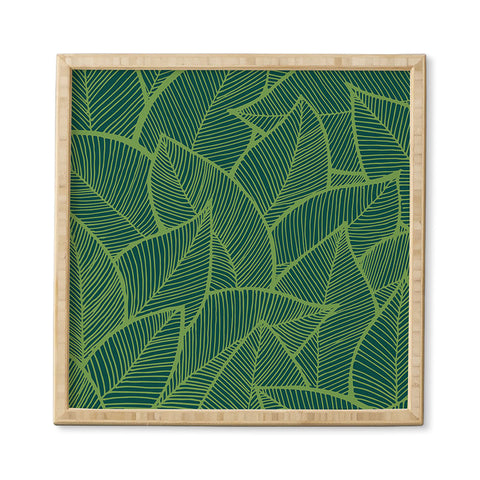 Arcturus Lime Green Leaves Framed Wall Art