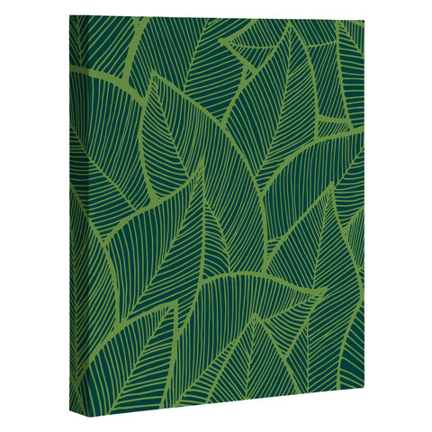 Arcturus Lime Green Leaves Art Canvas
