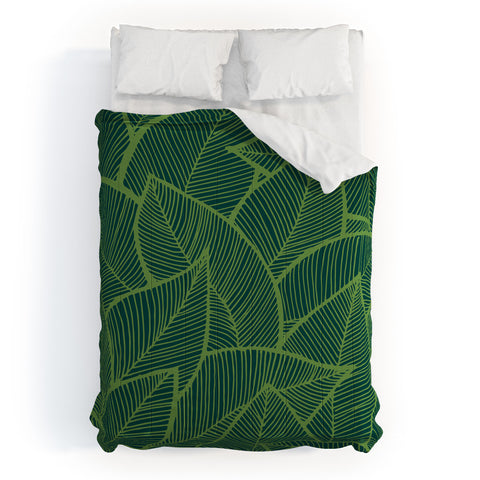 Arcturus Lime Green Leaves Comforter