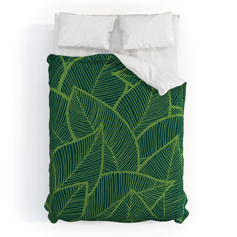 Arcturus Lime Green Leaves Duvet Cover