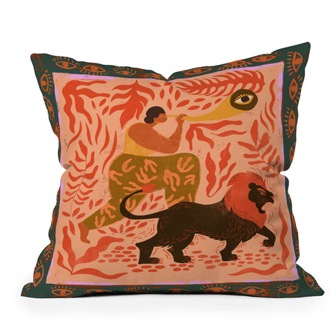 artyguava Woman with Vision Throw Pillow