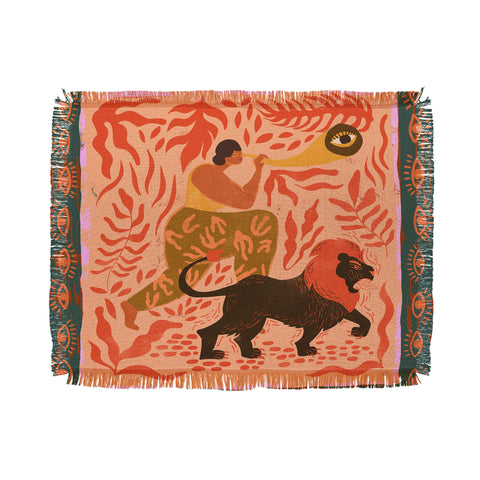 artyguava Woman with Vision Throw Blanket