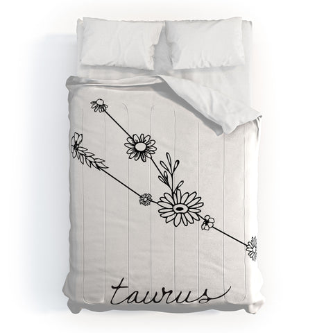 Aterk Taurus Floral Constellation Comforter