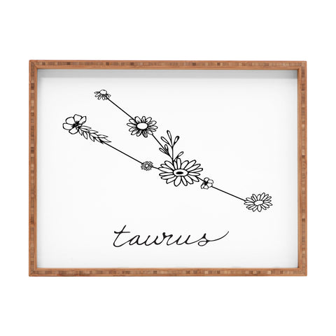 Aterk Taurus Floral Constellation Rectangular Tray