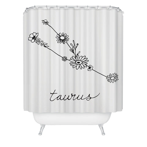 Aterk Taurus Floral Constellation Shower Curtain