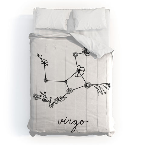 Aterk Virgo Floral Constellation Comforter