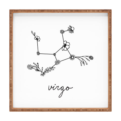 Aterk Virgo Floral Constellation Square Tray