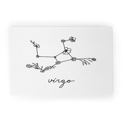 Aterk Virgo Floral Constellation Welcome Mat