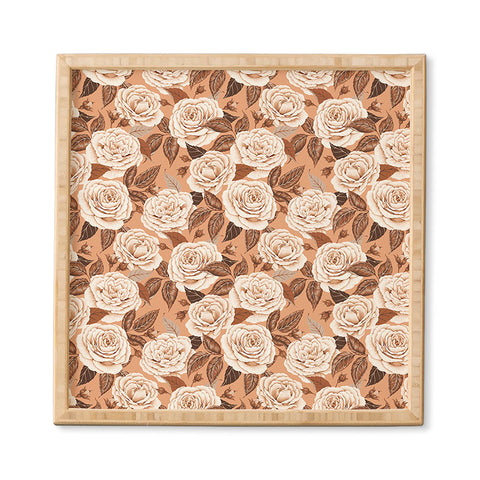 Avenie A Realm Of Roses In Terracotta Framed Wall Art