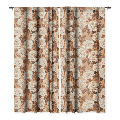 Avenie A Realm Of Roses In Terracotta Blackout Window Curtain