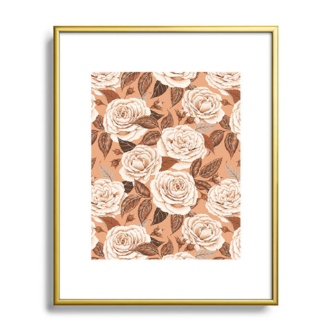 Avenie A Realm Of Roses In Terracotta Metal Framed Art Print