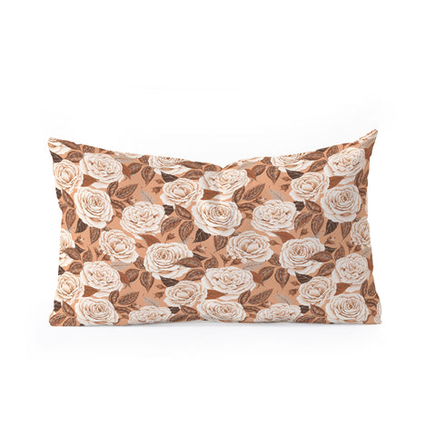 Avenie A Realm Of Roses In Terracotta Oblong Throw Pillow