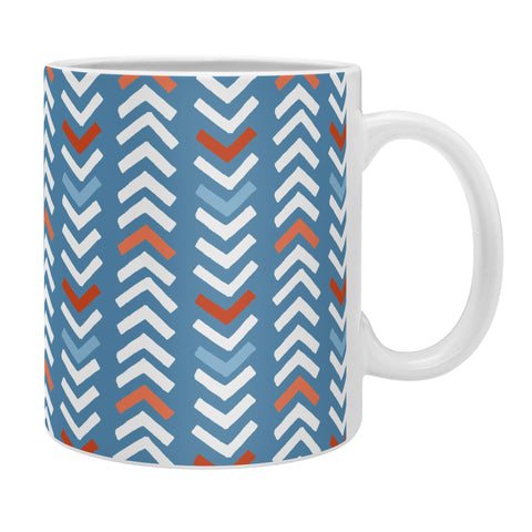 Avenie Abstract Chevron Blue Coffee Mug