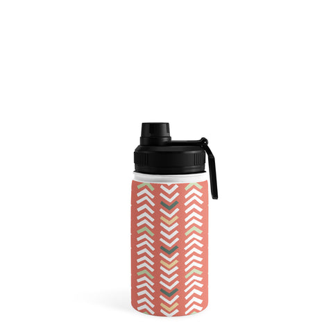 Avenie Abstract Chevron Coral Water Bottle