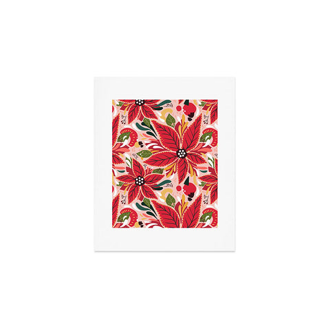 Avenie Abstract Floral Poinsettia Red Art Print