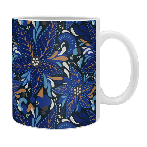 Avenie Abstract Florals Blue Coffee Mug