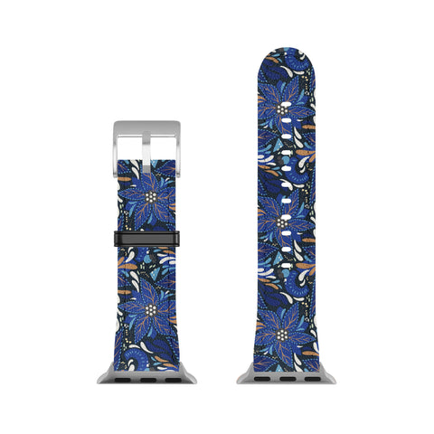 Avenie Abstract Florals Blue Apple Watch Band