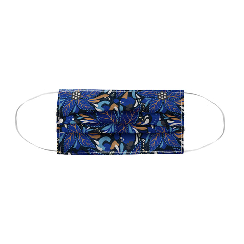 Avenie Abstract Florals Blue Face Mask