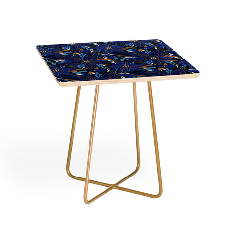 Avenie Abstract Florals Blue Side Table