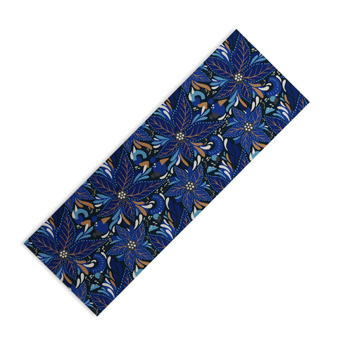 Avenie Abstract Florals Blue Yoga Mat