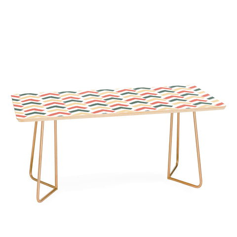 Avenie Abstract Herringbone Colorful Coffee Table