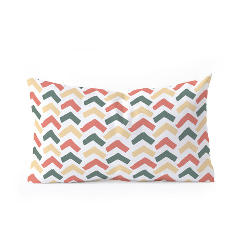 Avenie Abstract Herringbone Colorful Oblong Throw Pillow