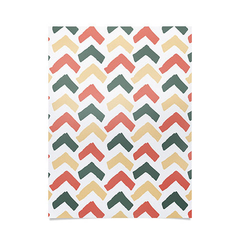 Avenie Abstract Herringbone Colorful Poster