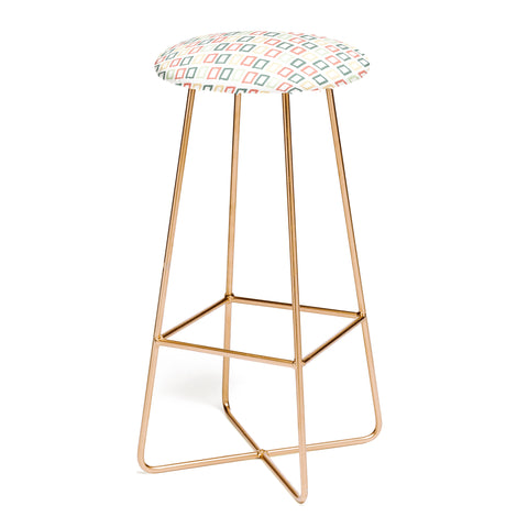 Avenie Abstract Rectangles Colorful Bar Stool