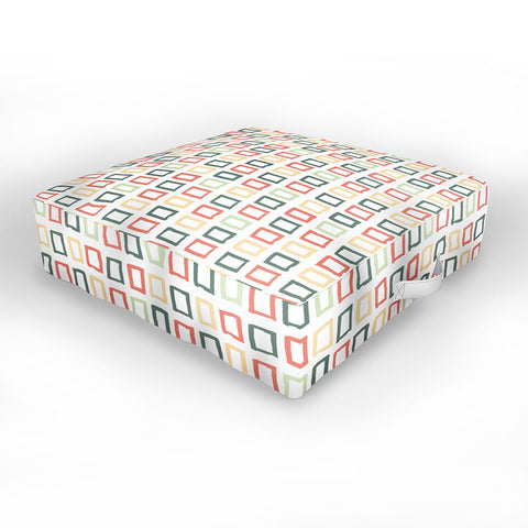 Avenie Abstract Rectangles Colorful Outdoor Floor Cushion