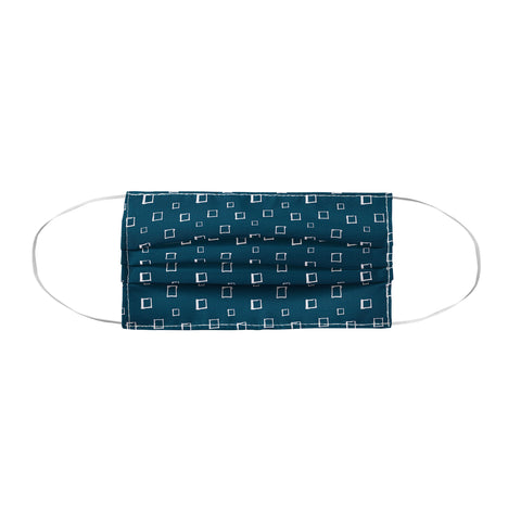 Avenie Abstract Squares Navy Blue Face Mask