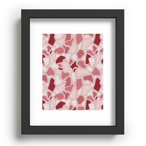 Avenie Abstract Terrazzo Pink Recessed Framing Rectangle