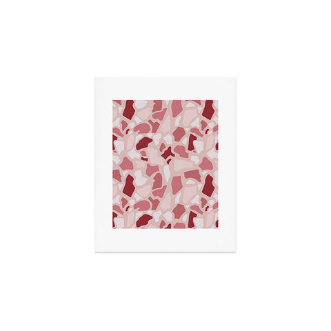 Avenie Abstract Terrazzo Pink Art Print