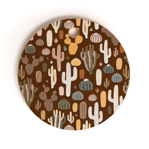 Avenie After the Rain Cactus Medley I Cutting Board Round