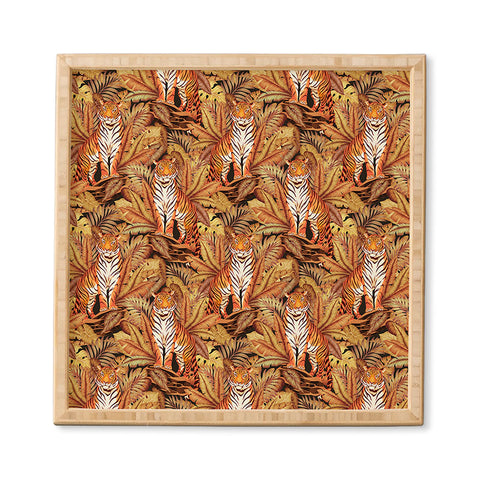 Avenie Autumn Jungle Tiger Pattern Framed Wall Art