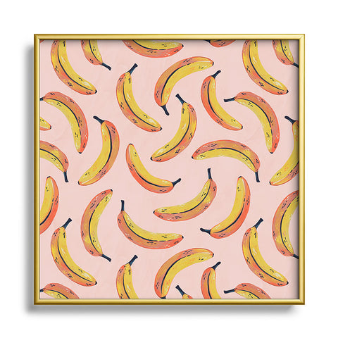 Avenie Banana Sunshine Square Metal Framed Art Print