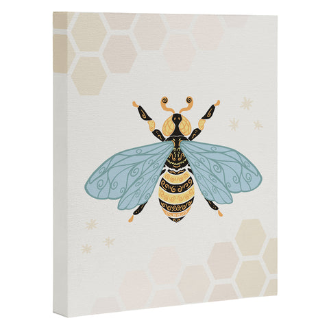 Avenie Bee and Honey Comb Art Canvas