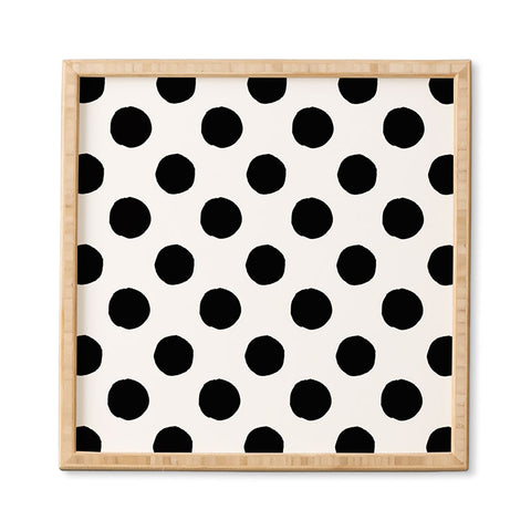 Avenie Big Polka Dots Black and White Framed Wall Art