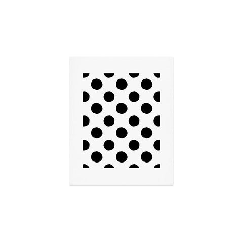 Avenie Big Polka Dots Black and White Art Print