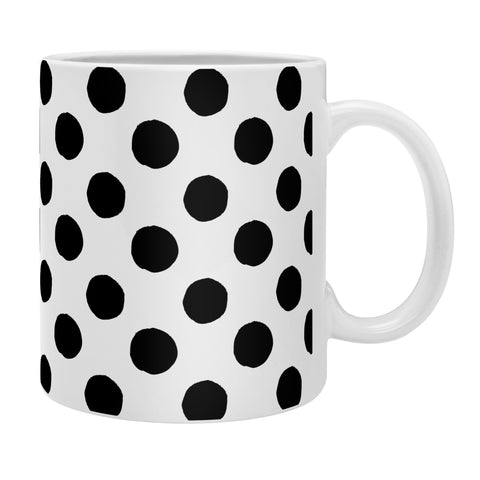 Avenie Big Polka Dots Black and White Coffee Mug
