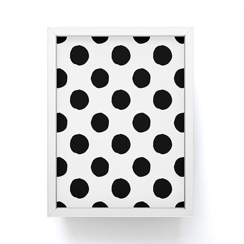 Avenie Big Polka Dots Black and White Framed Mini Art Print