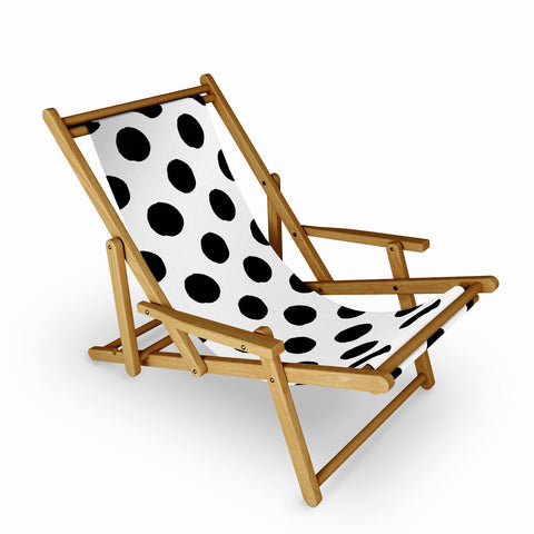 Avenie Big Polka Dots Black and White Sling Chair
