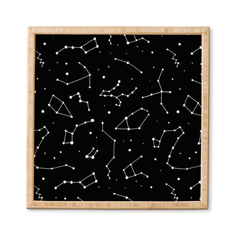 Avenie Black and White Constellations Framed Wall Art