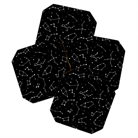 Avenie Black and White Constellations Coaster Set