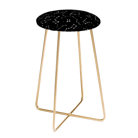 Avenie Black and White Constellations Counter Stool