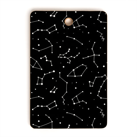 Avenie Black and White Constellations Cutting Board Rectangle
